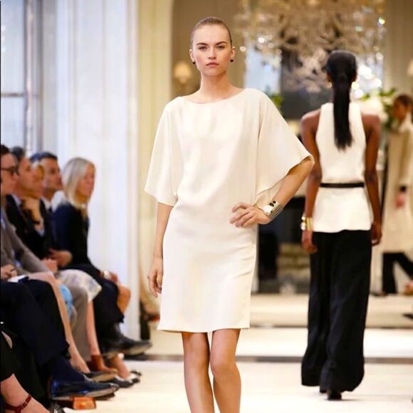 Ralph Lauren Collection Resort 2014 Ivory Silk Batwing Shift Dress - Picture 6 of 17